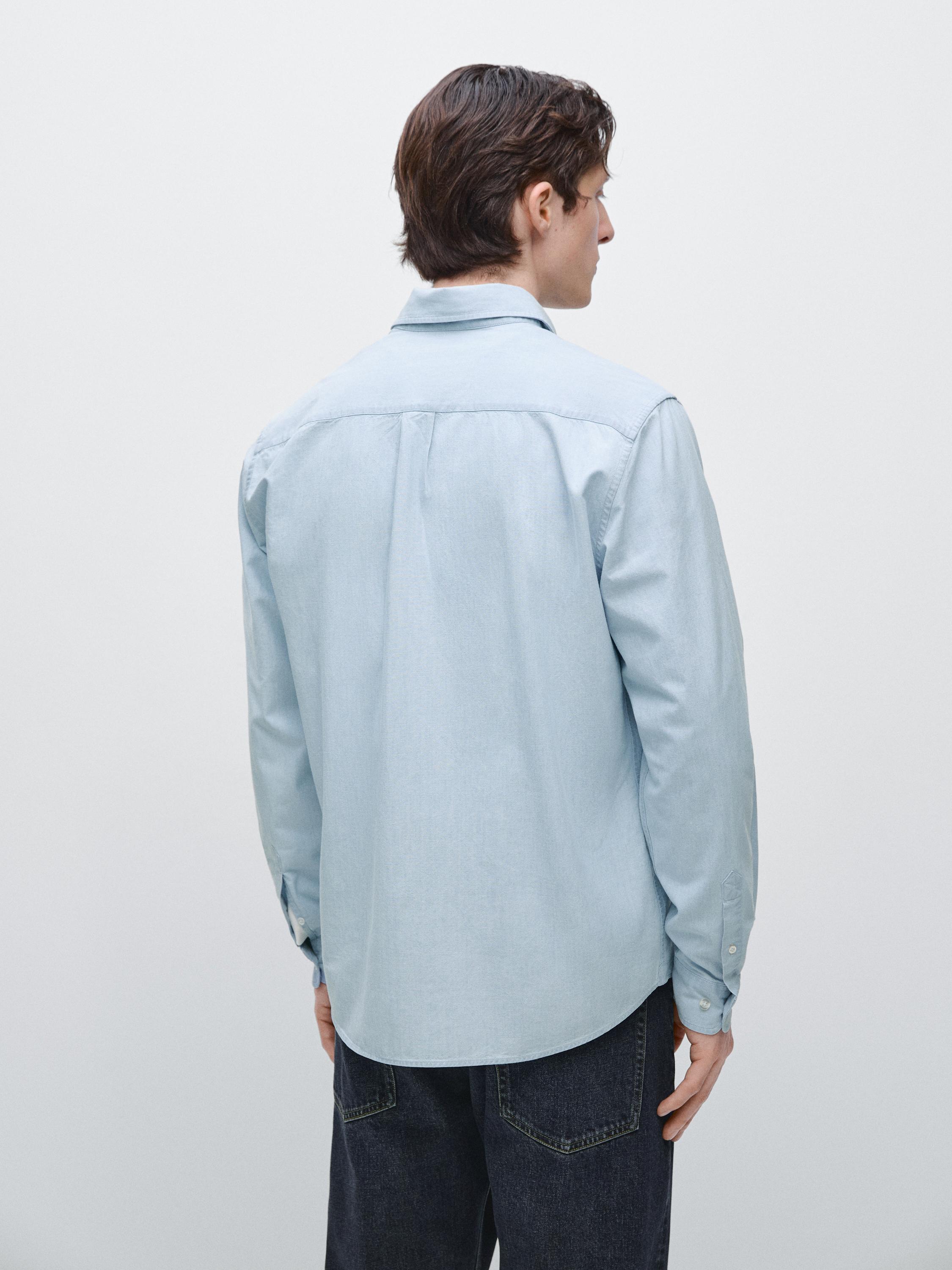 100% cotton regular fit denim shirt